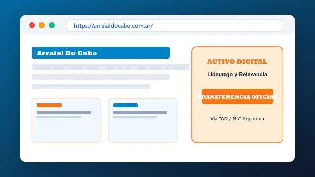 Ecosistema digital, branding y proceso de cesión registral formal de arraialdocabo.com.ar